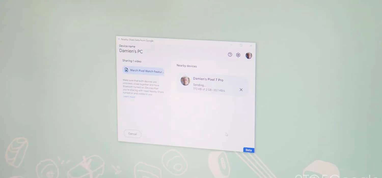 Google оновив Nearby Share до Quick Share у Windows