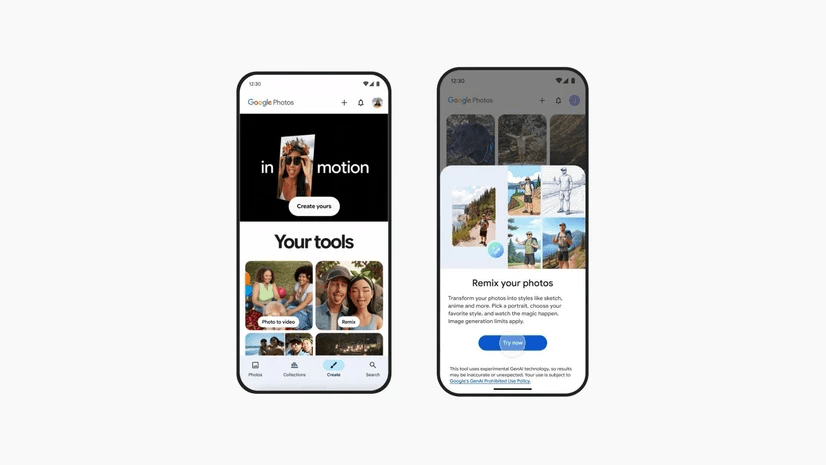 Google Photos отримує нову вкладку «Створити» та AI-інструмент Remix для стильних фото