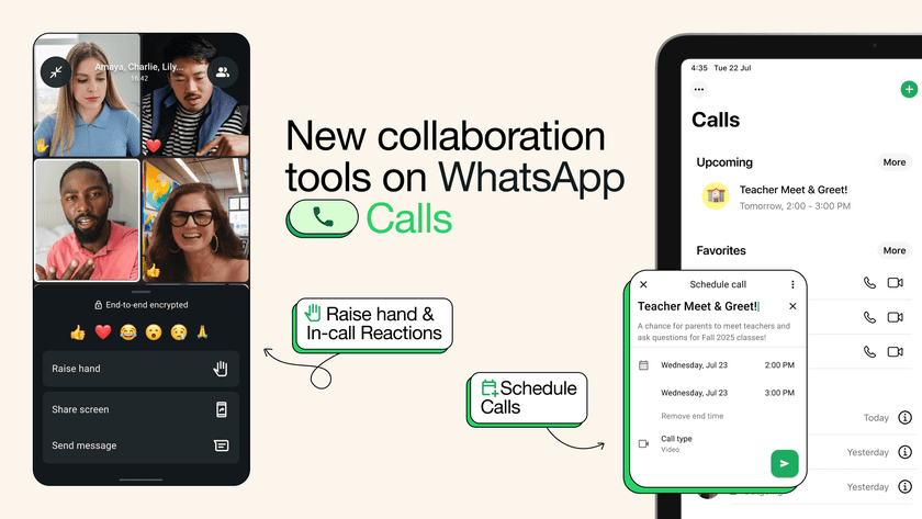 WhatsApp запровадив планування групових дзвінків та нові інтерактивні функції