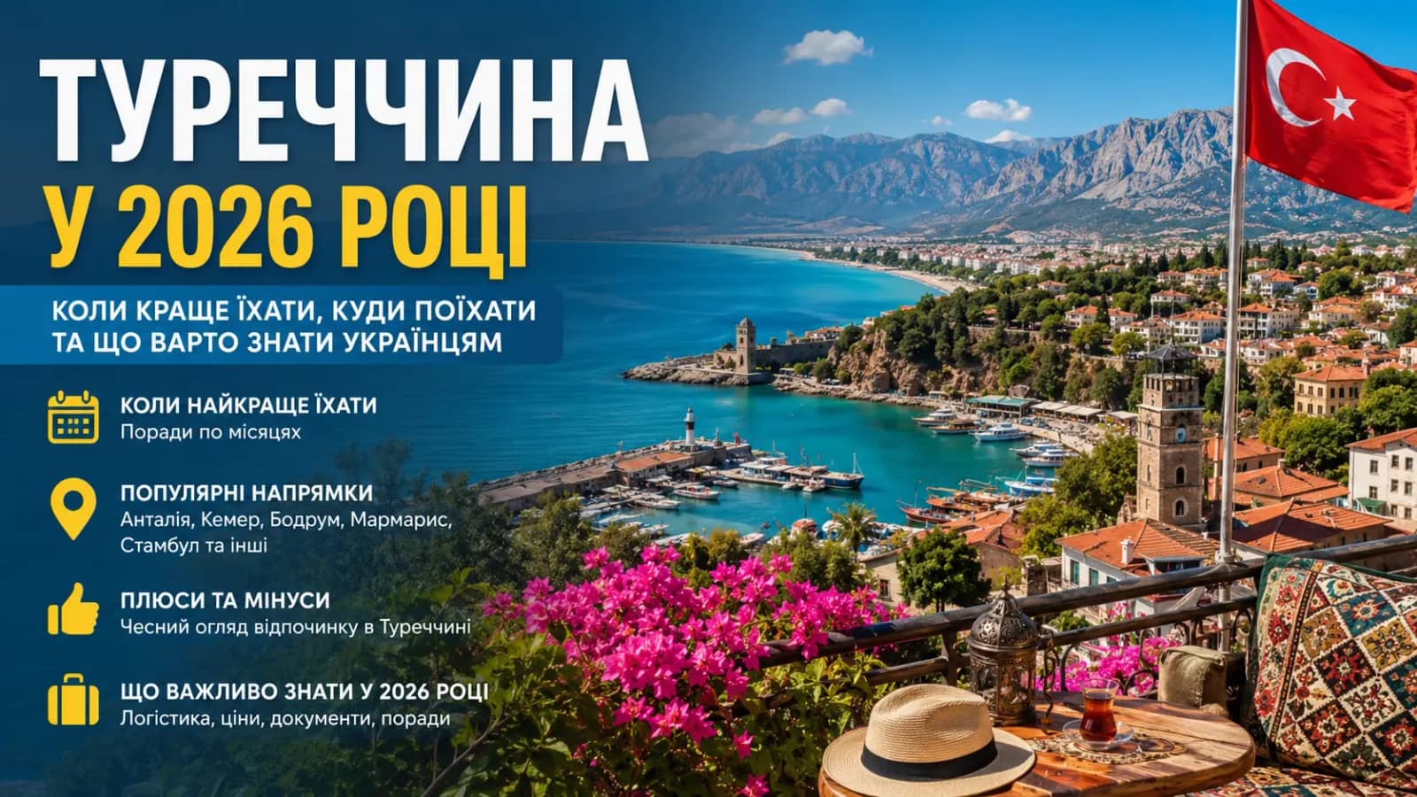 Туреччина у 2026 році: коли їхати та який курорт обрати українцям