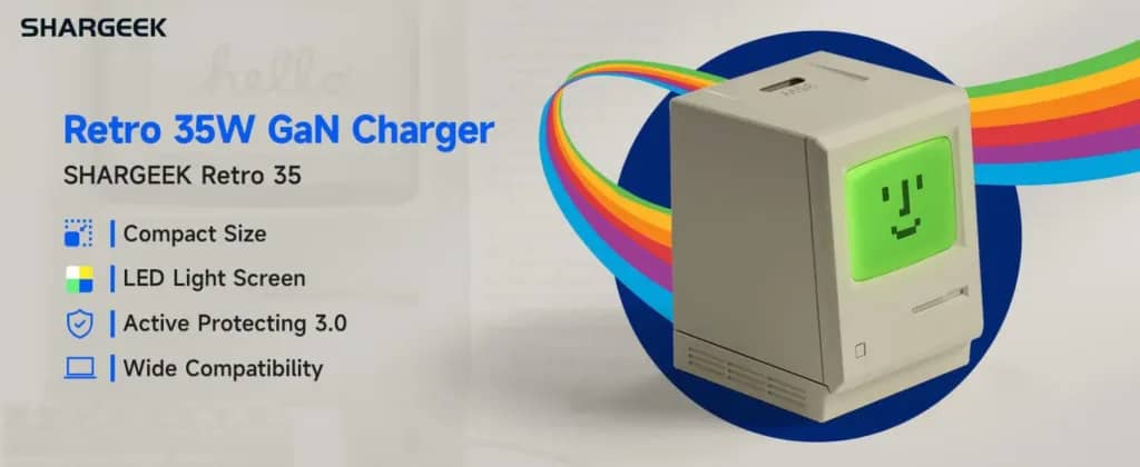 Sharge запускає зарядний пристрій Retro 35 Вт з дисплеєм у стилі Macintosh