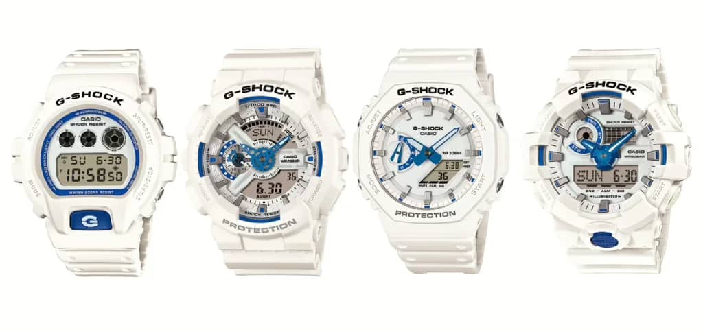 Casio розробляє нову серію годинника з біло-блакитним дизайном
