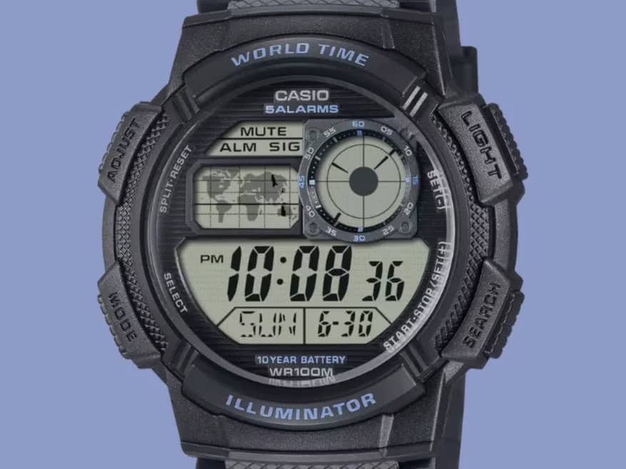 Casio представила годинник AE-1000W з функцією світового часу