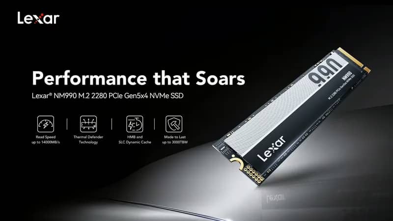 Представлений SSD Lexar NM990 з інтерфейсом PCIe 5.0