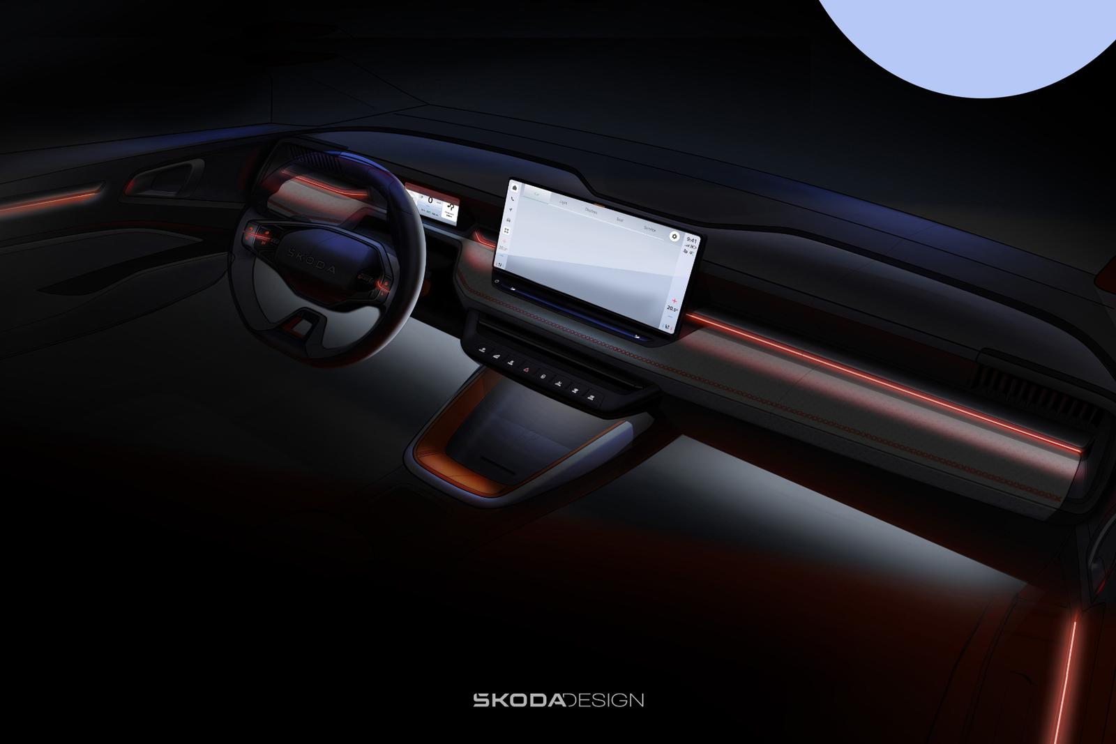 З’явилося зображення салону бюджетного електрокара Skoda