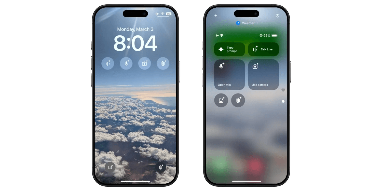 Оновлення Google Gemini для iPhone: Віджети для екрану блокування та новий доступ у Центрі керування