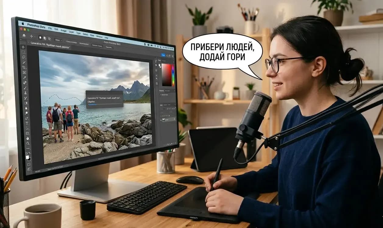 У Photoshop з’явився AI-помічник для редагування фото голосом