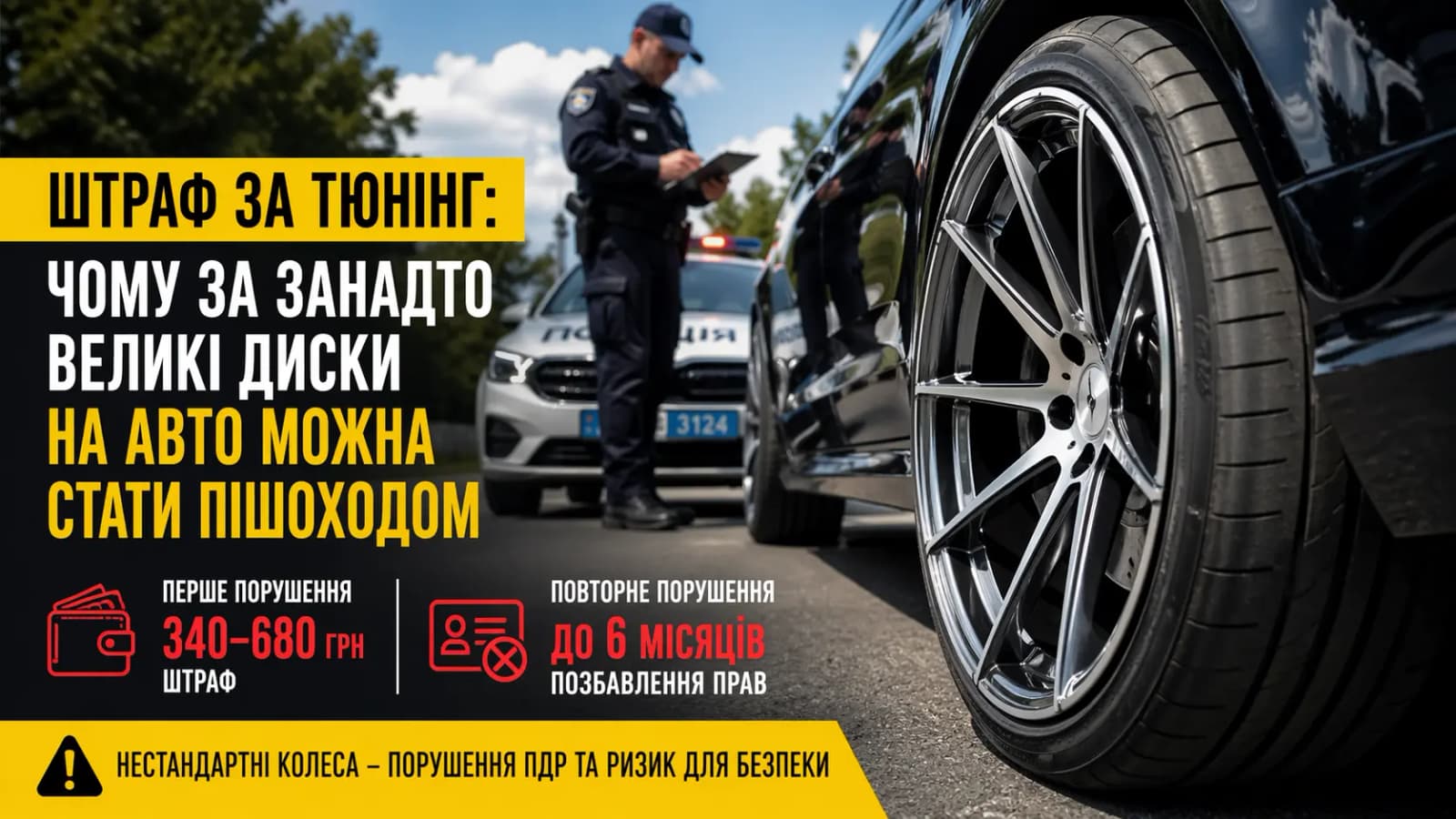 В Україні можуть оштрафувати за великі диски: що потрібно знати водіям