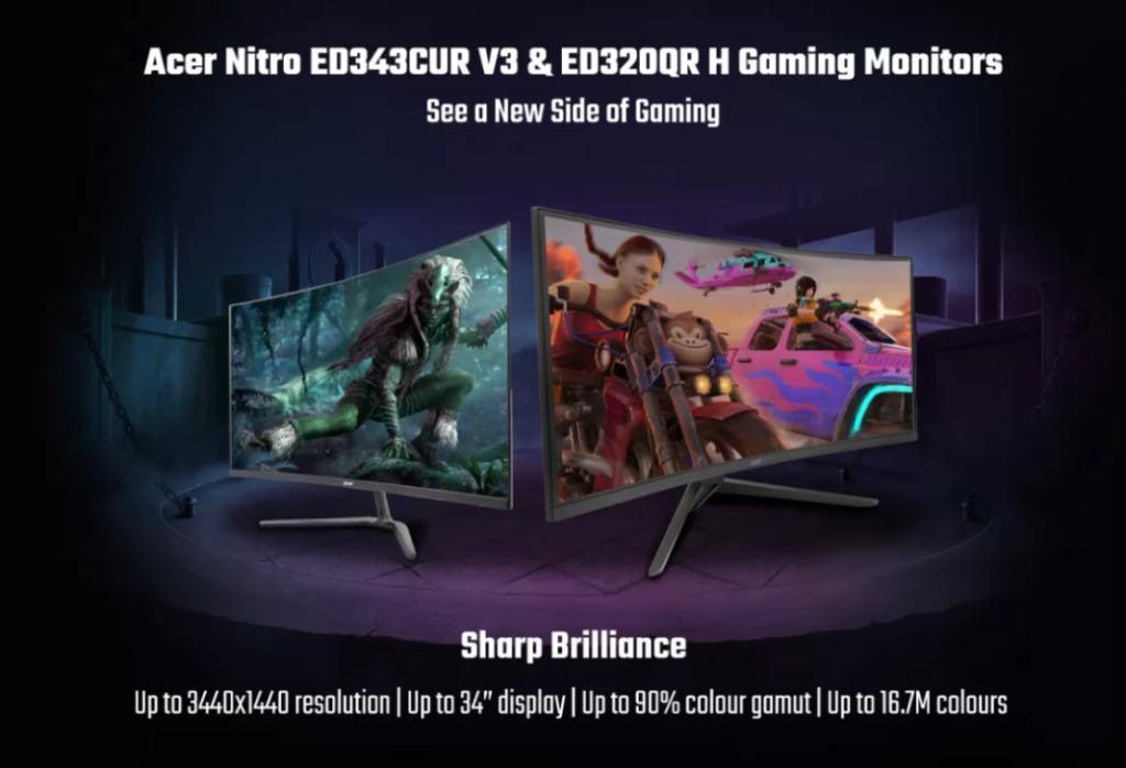 Монітори Acer Nitro ED343CUR V3 і ED320QR H 2K 180 Гц будуть представлені завтра