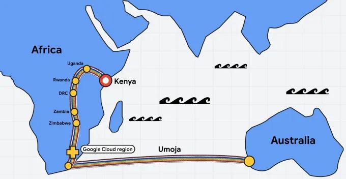 Google прокладе перший підводний оптоволоконний кабель між Африкою та Австралією