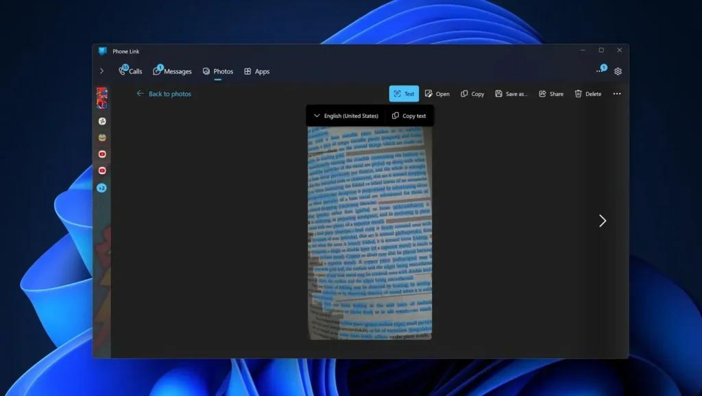 Windows 11 зможе «зчитувати» текст із фото на Android-телефоні