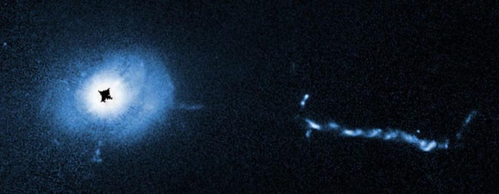 Hubble помітив біля чорної діри-монстра дивні структури