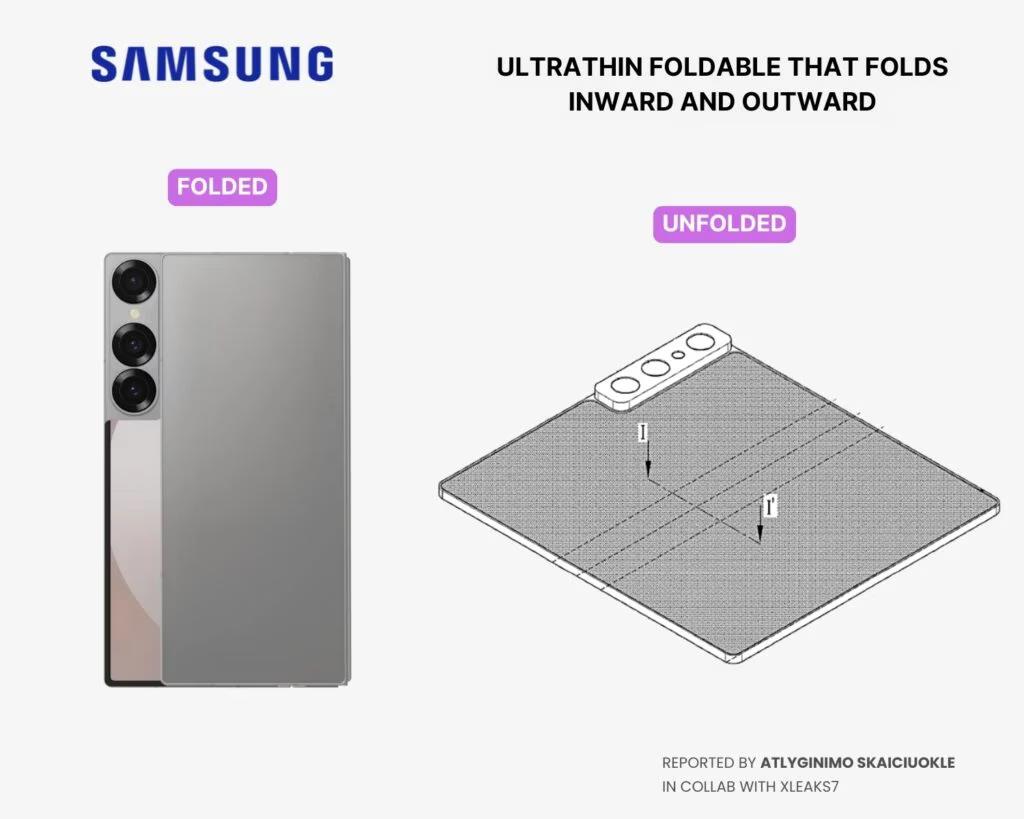 Новий патент Samsung представляє складаний телефон, який згинається в обидва боки