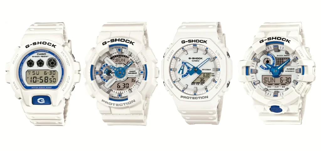 Casio розробляє нову серію годинника з біло-блакитним дизайном
