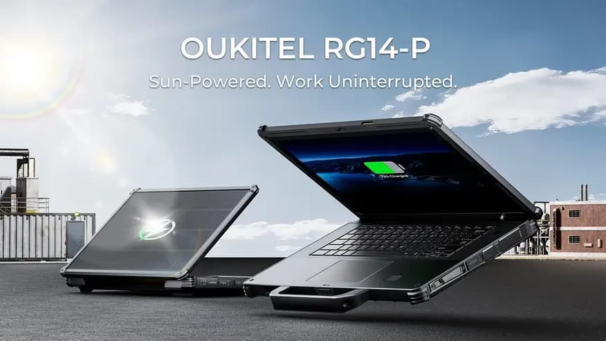 Oukitel представила захищений ноутбук RG14-P із вбудованою сонячною панеллю