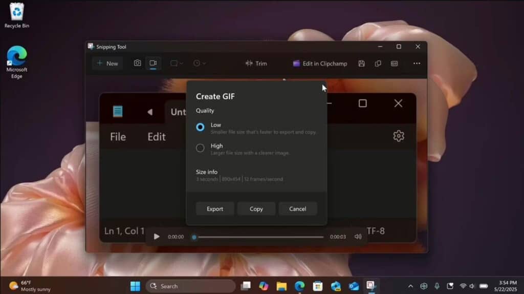Windows 11 тестує вбудовану функцію «Створити GIF»