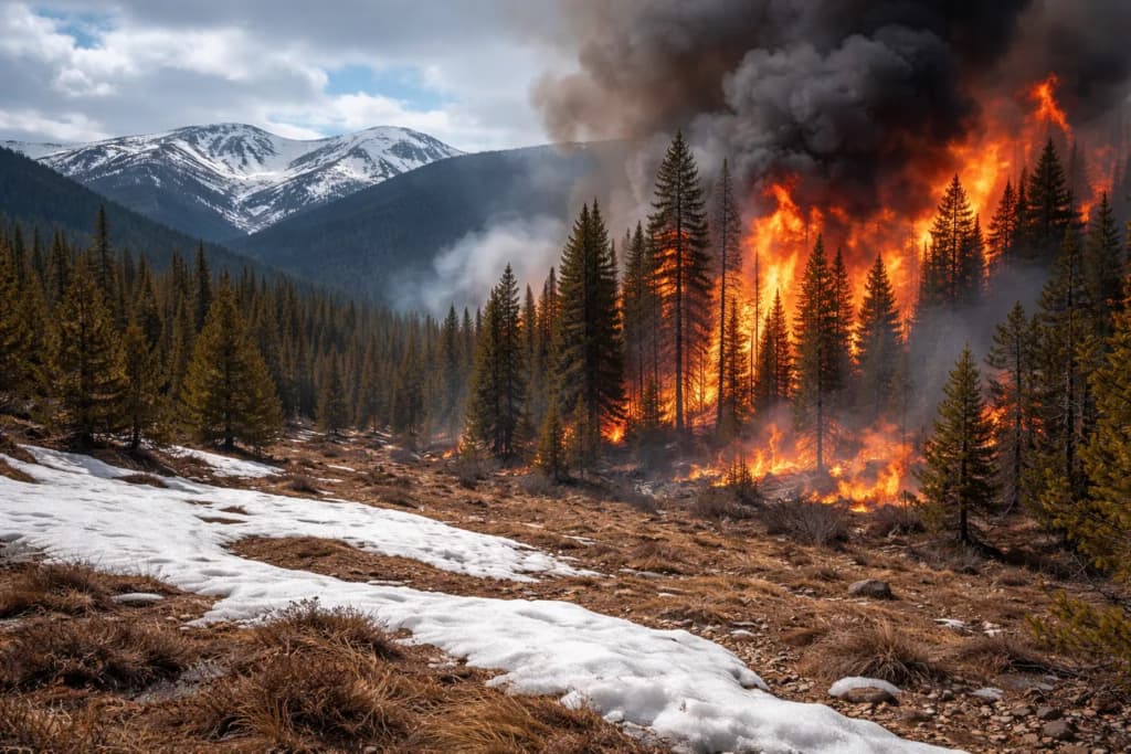 Вчені: низький рівень снігового покриву може призвести до сильніших лісових пожеж