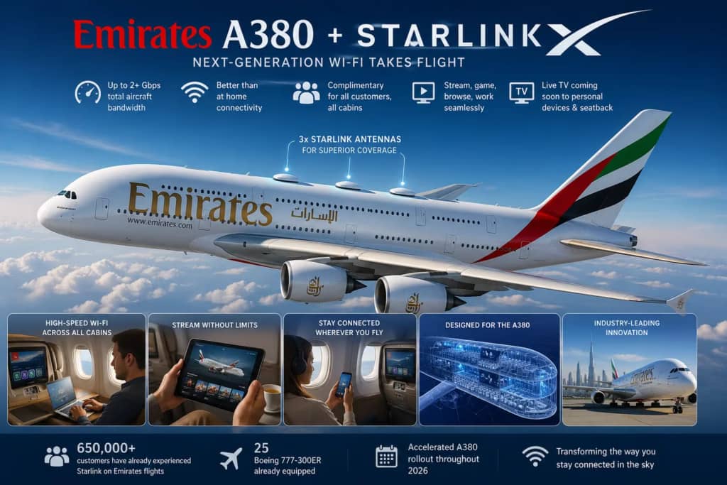 Starlink нового покоління почали встановлювати на літаках Emirates