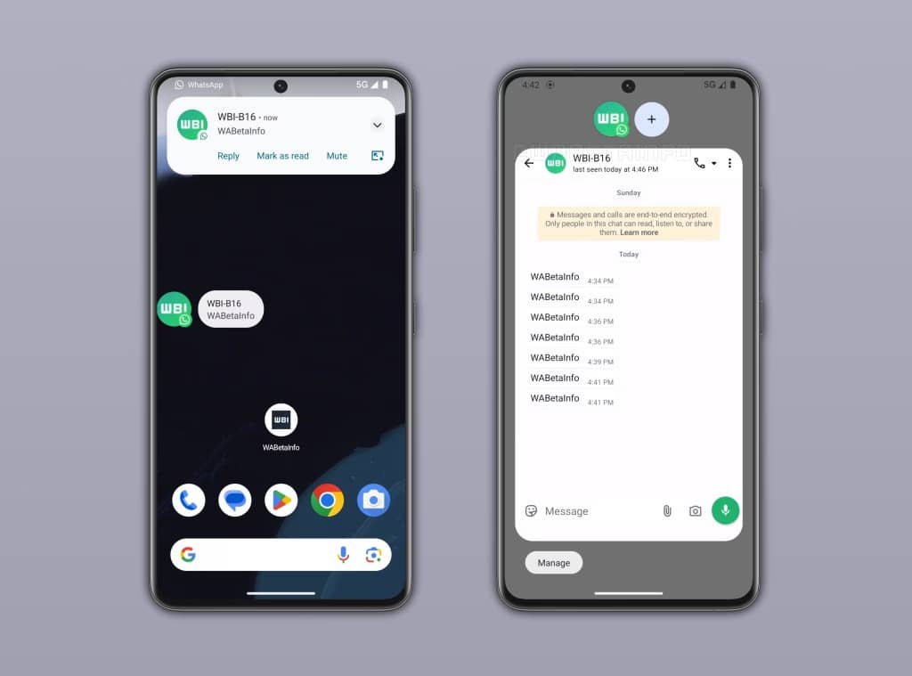WhatsApp працює над підтримкою сповіщень у вигляді бульбашок на Android